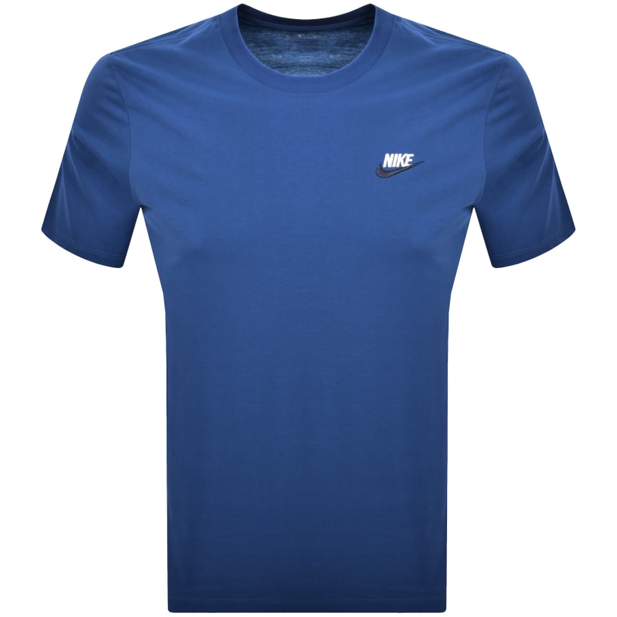Image number 1 for Nike Club Logo T Shirt Blue