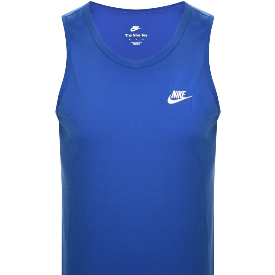 Image number 2 for Nike Club Logo Vest T Shirt Blue