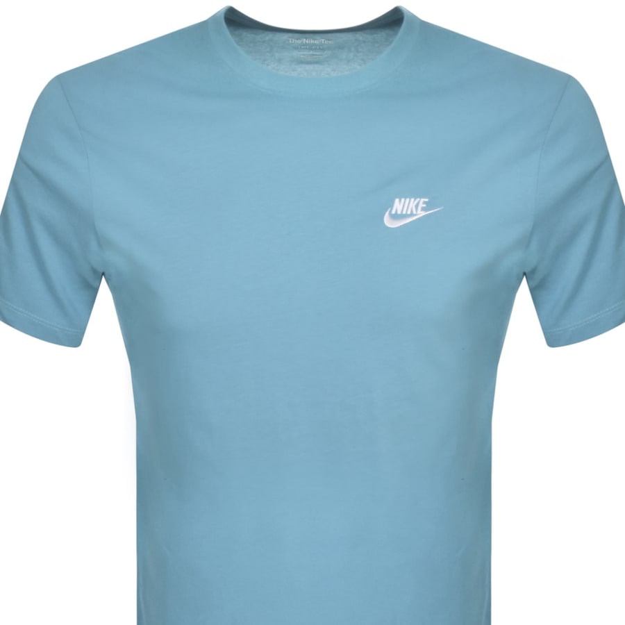 Image number 2 for Nike Crew Neck Club T Shirt Blue