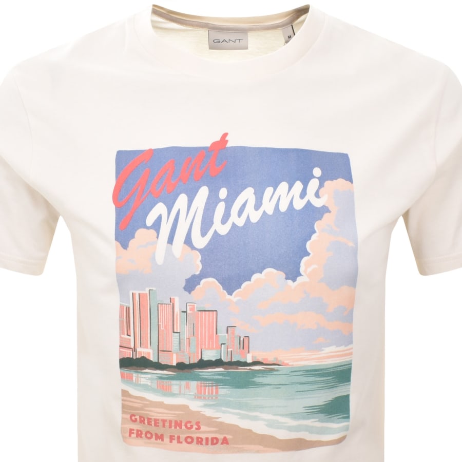 Image number 2 for Gant Original Graphic T Shirt Cream