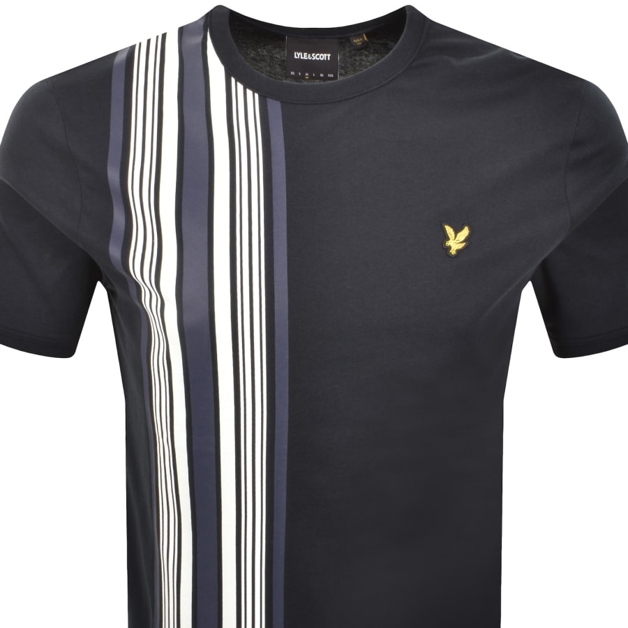 Image number 2 for Lyle And Scott Deck Stripe T Shirt Navy