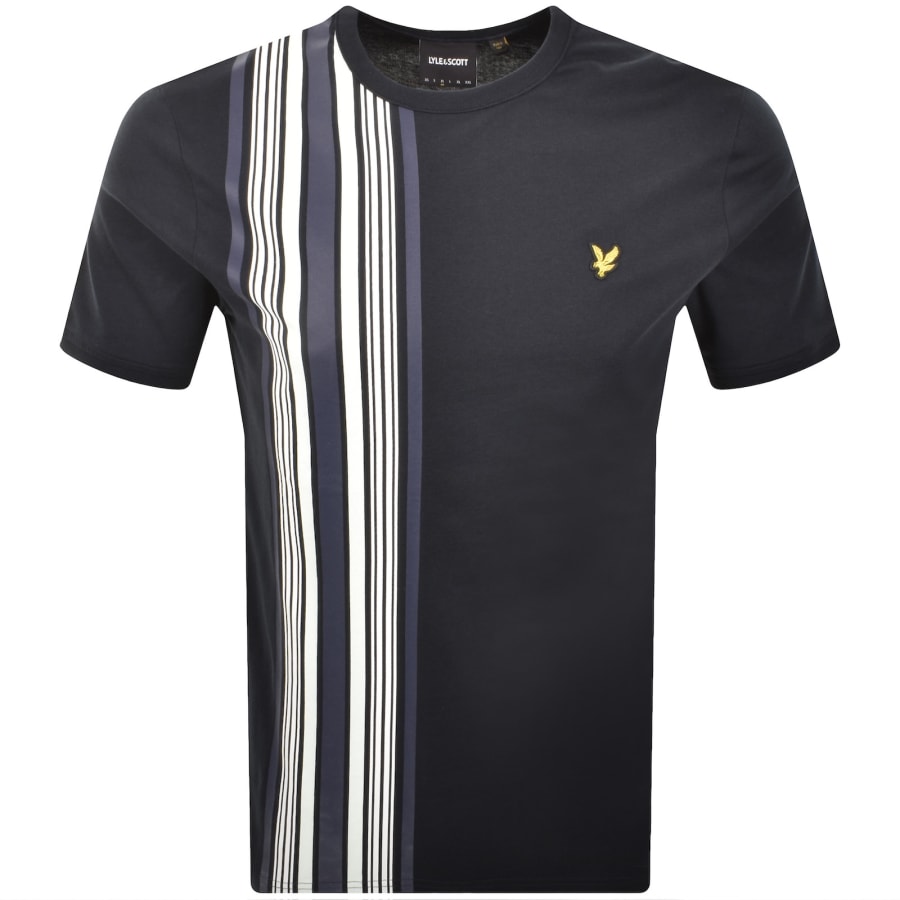 Image number 1 for Lyle And Scott Deck Stripe T Shirt Navy