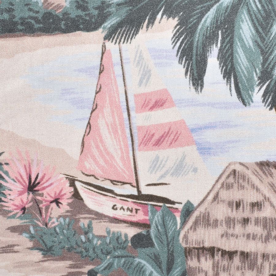 Image number 3 for Gant Island Print Short Sleeve Shirt Blue