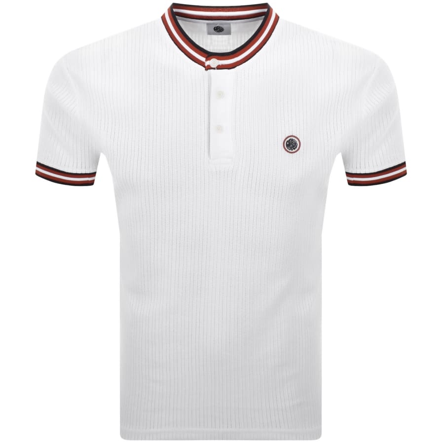 Image number 1 for Pretty Green Cressa Tipped Grandad T Shirt White