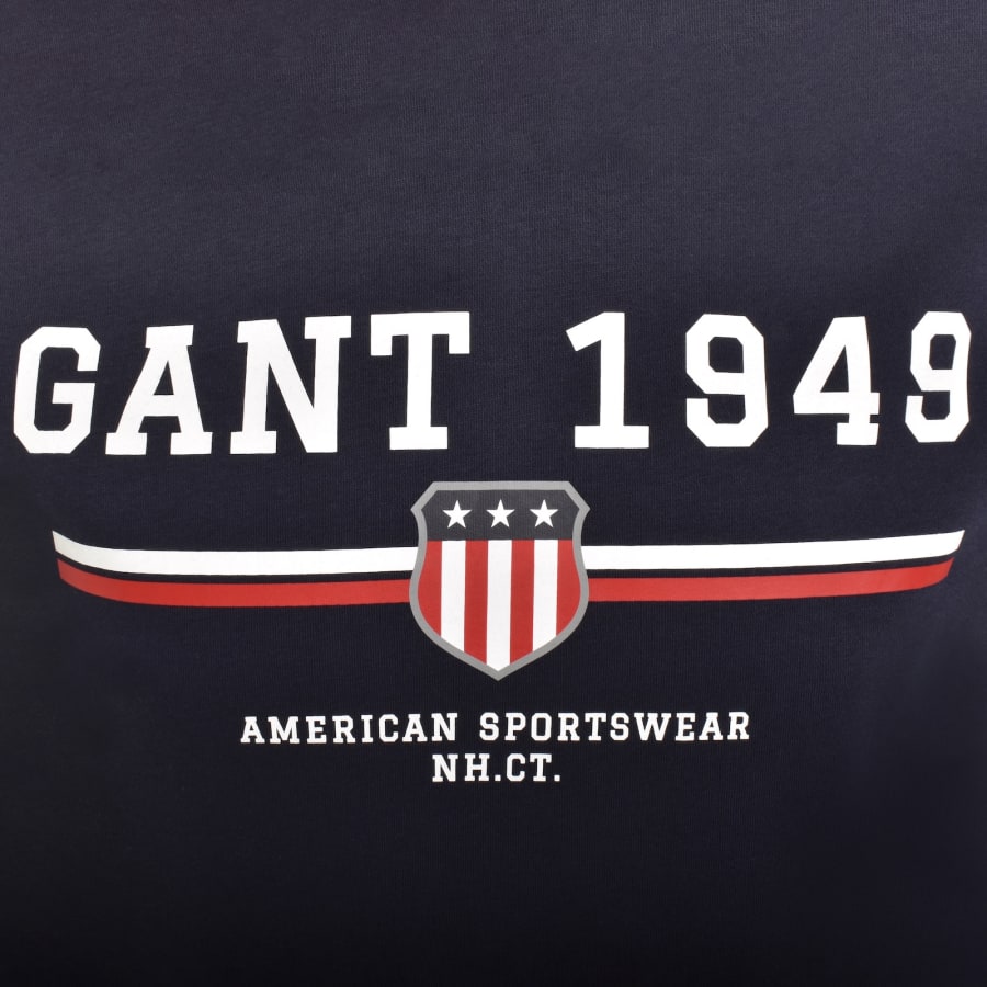 Image number 3 for Gant Graphic Regular Fit Hoodie Navy