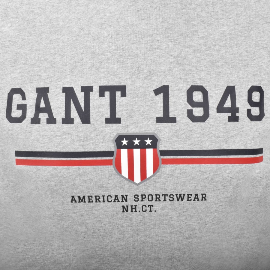 Image number 3 for Gant Graphic Regular Fit Hoodie Grey