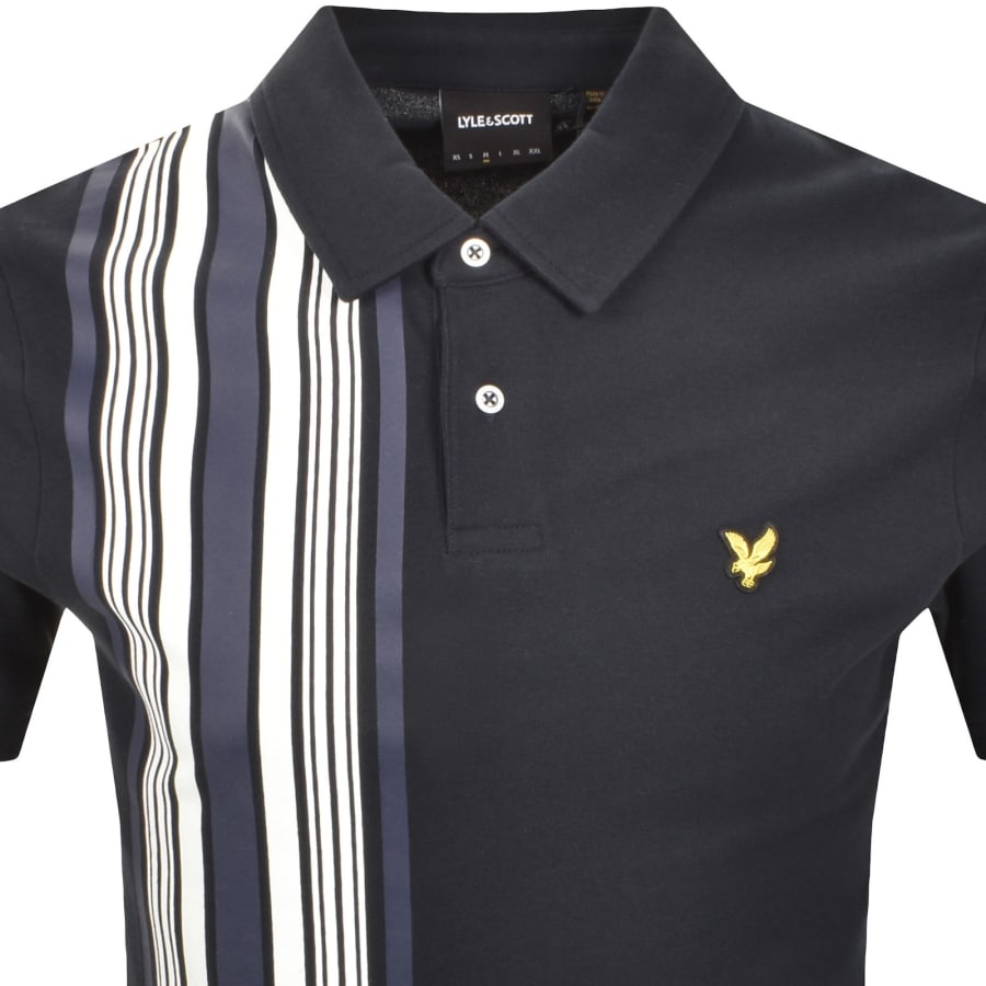 Image number 2 for Lyle And Scott Deck Stripe Polo T Shirt Navy