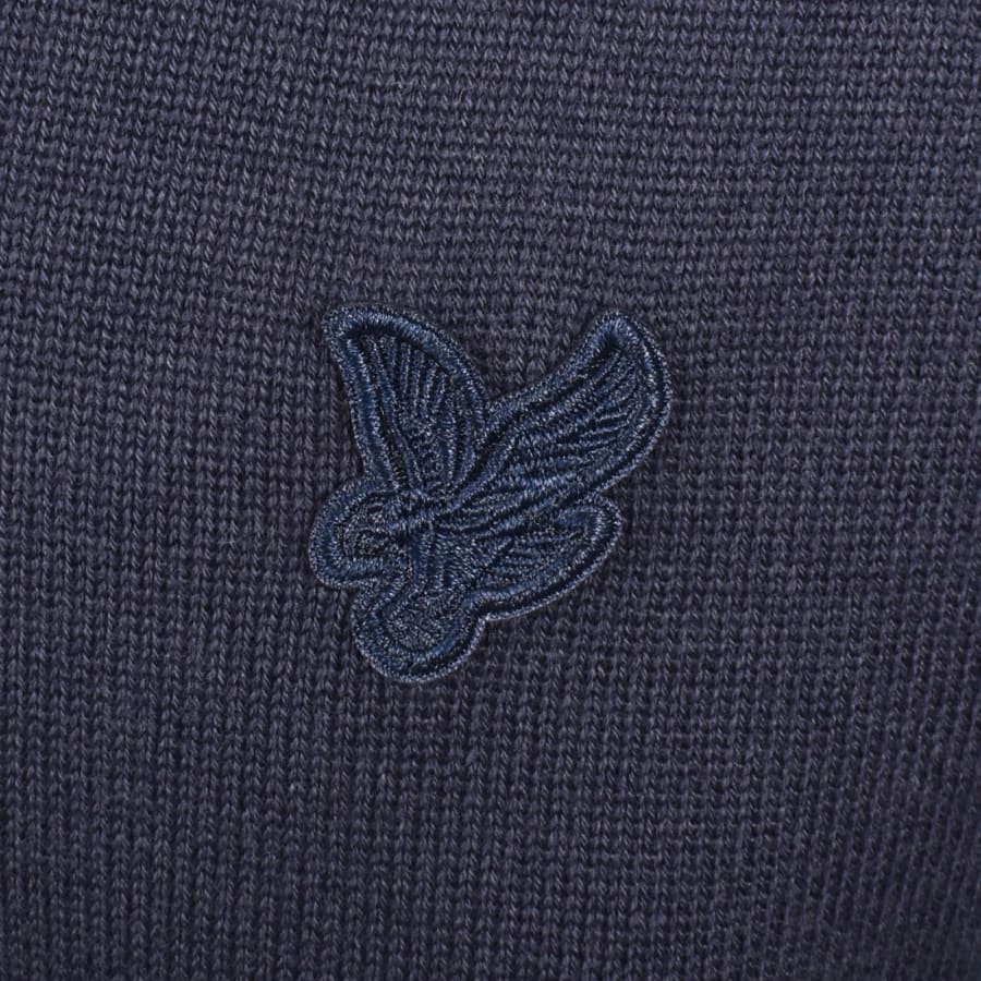 Image number 3 for Lyle And Scott Seam Tipped Knit Polo T Shirt Navy