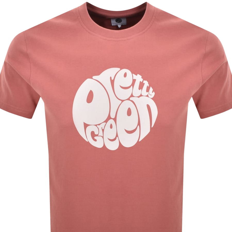 Image number 2 for Pretty Green Gillespie Logo T Shirt Ruby Pink