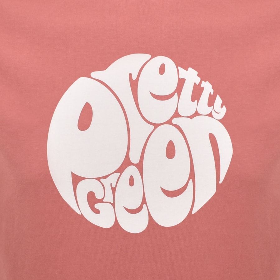 Image number 3 for Pretty Green Gillespie Logo T Shirt Ruby Pink