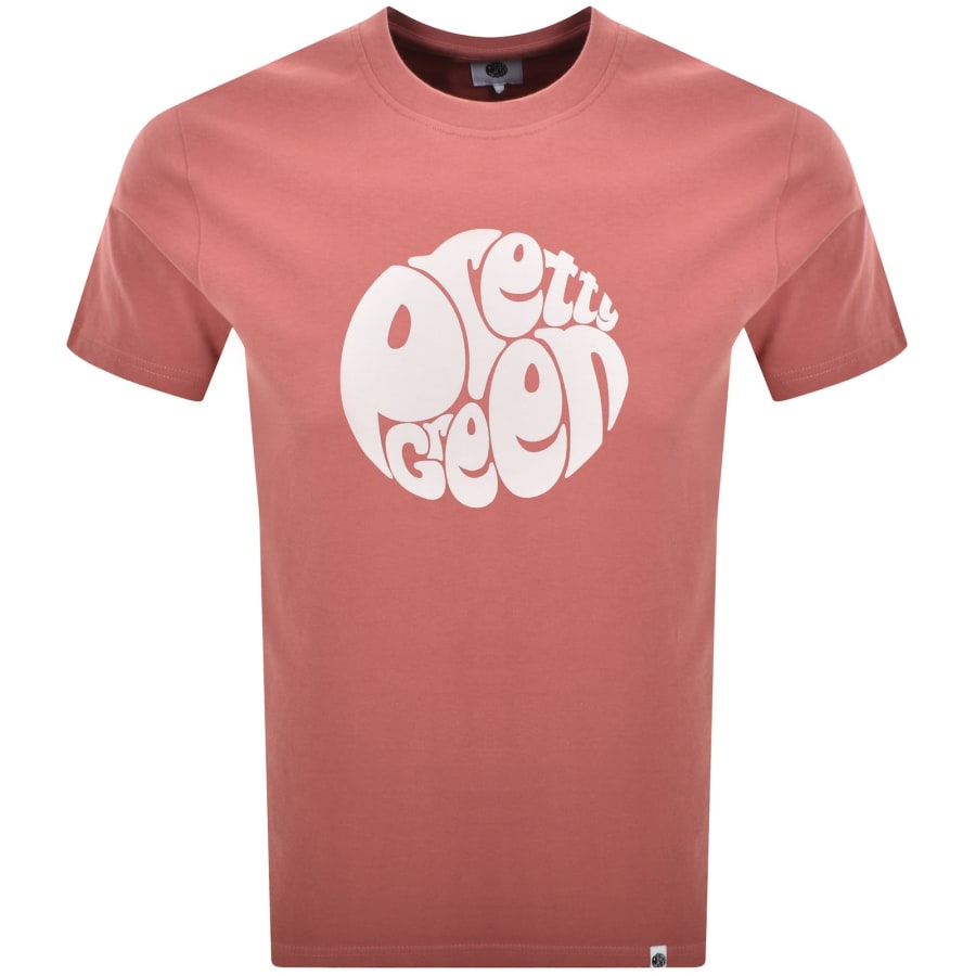 Image number 1 for Pretty Green Gillespie Logo T Shirt Ruby Pink
