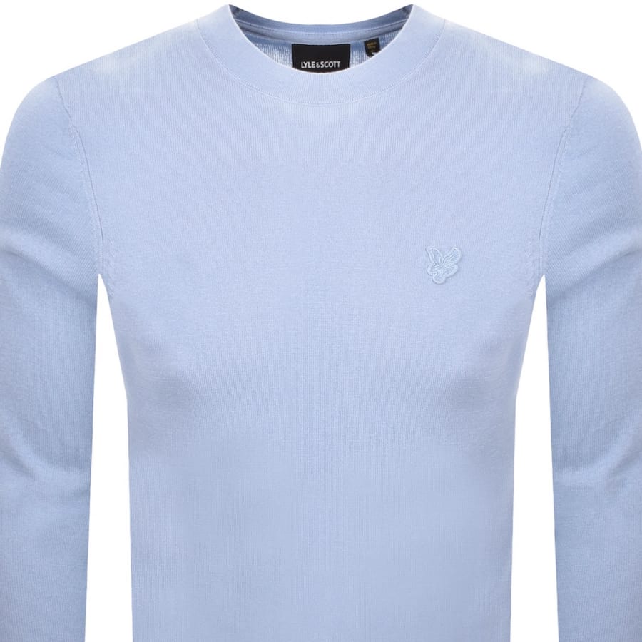 Image number 2 for Lyle And Scott Tonal Superfine Knit Jumper Blue