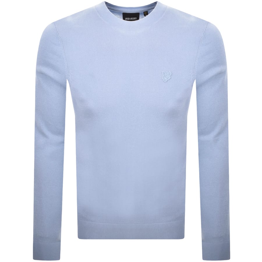 Image number 1 for Lyle And Scott Tonal Superfine Knit Jumper Blue