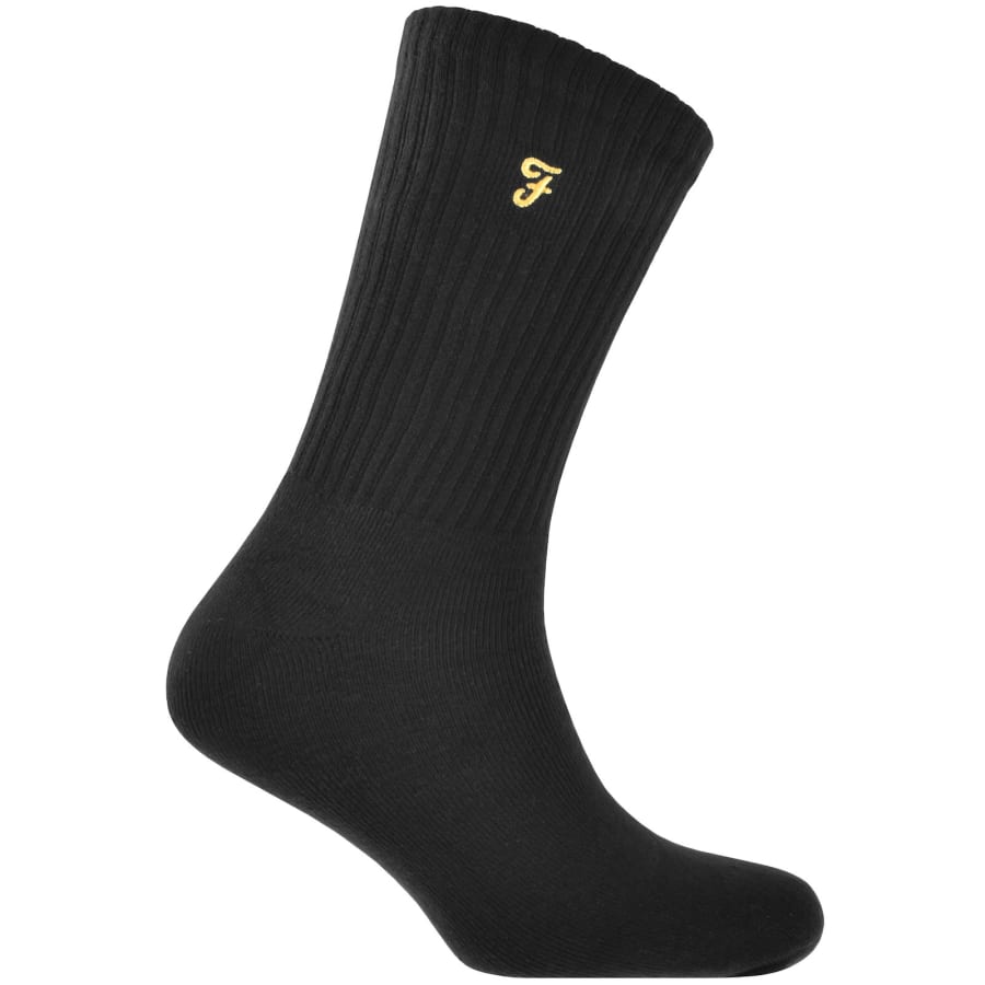 Image number 2 for Farah Vintage Tommley 5 Pack Socks Black