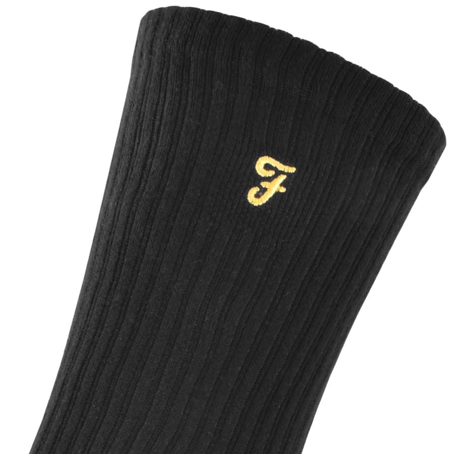 Image number 3 for Farah Vintage Tommley 5 Pack Socks Black