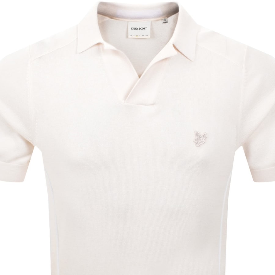 Image number 2 for Lyle And Scott Seam Tipped Knit Polo T Shirt Cream