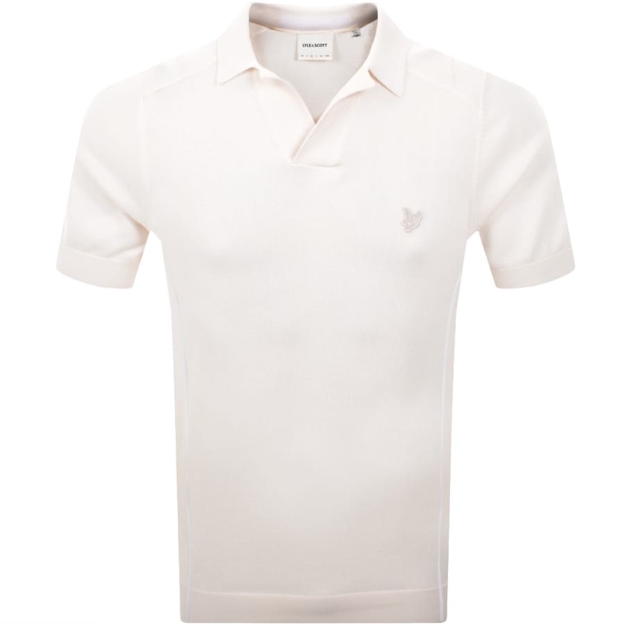 Image number 1 for Lyle And Scott Seam Tipped Knit Polo T Shirt Cream