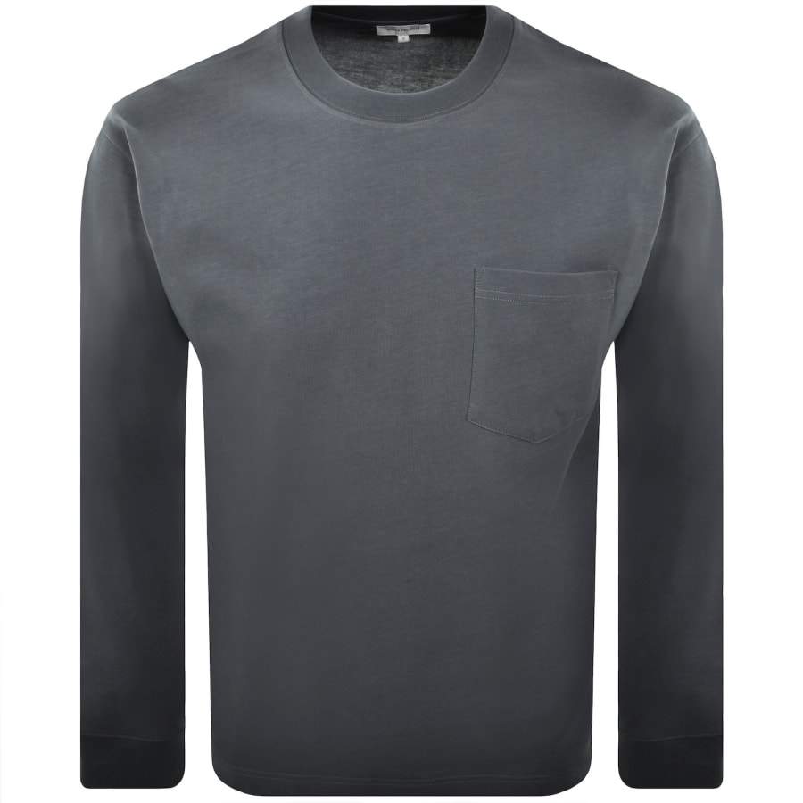 Image number 1 for Norse Projects Long Sleeve Loose Fit T Shirt Blue