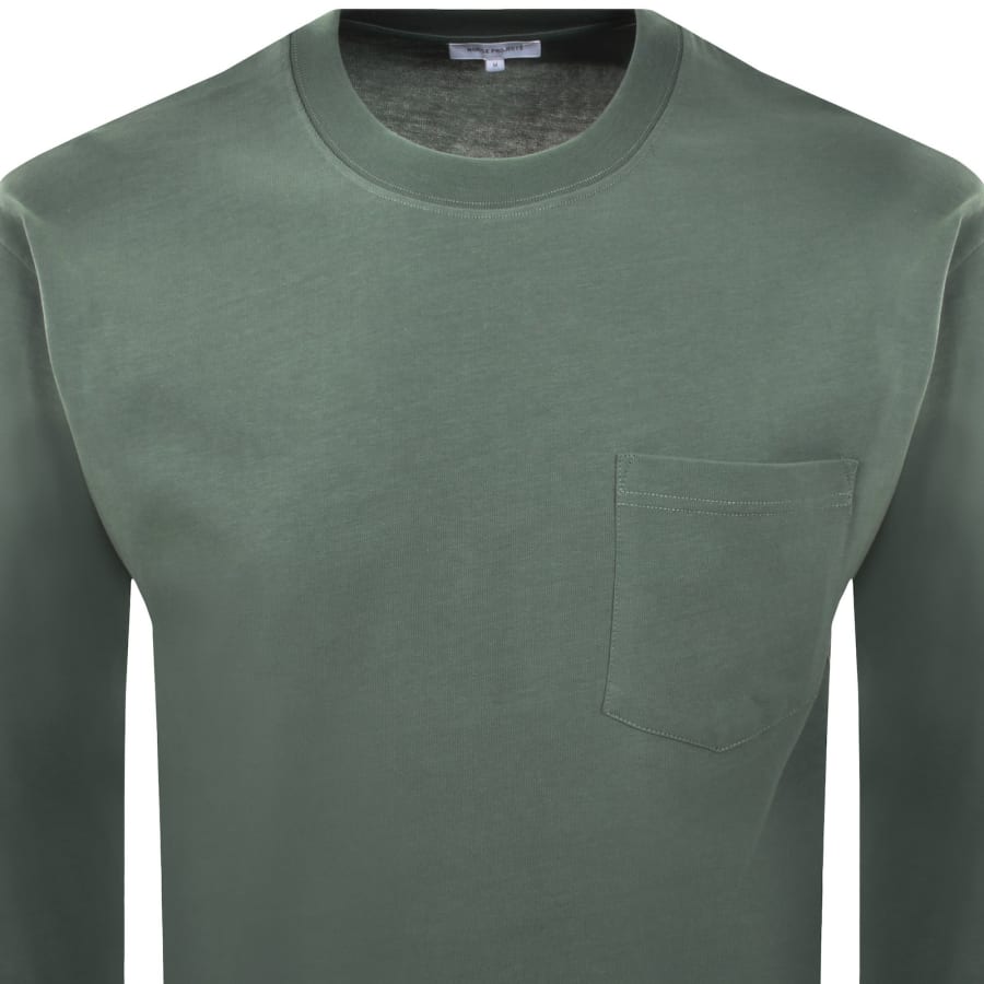 Image number 2 for Norse Projects Long Sleeve Loose Fit T Shirt Green
