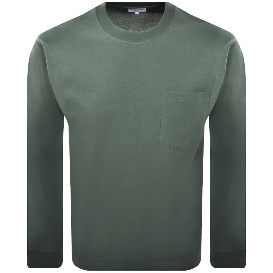 Image number 1 for Norse Projects Long Sleeve Loose Fit T Shirt Green