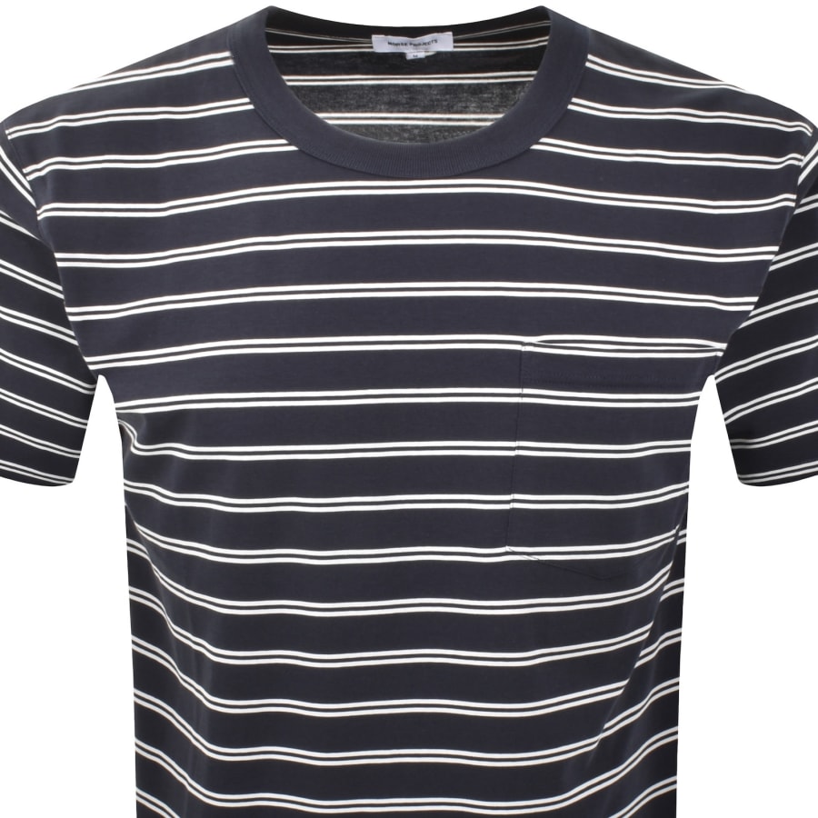 Image number 2 for Norse Projects Holger Sailor Stripe T Shirt Navy