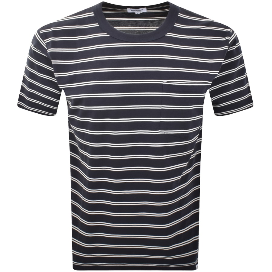 Image number 1 for Norse Projects Holger Sailor Stripe T Shirt Navy