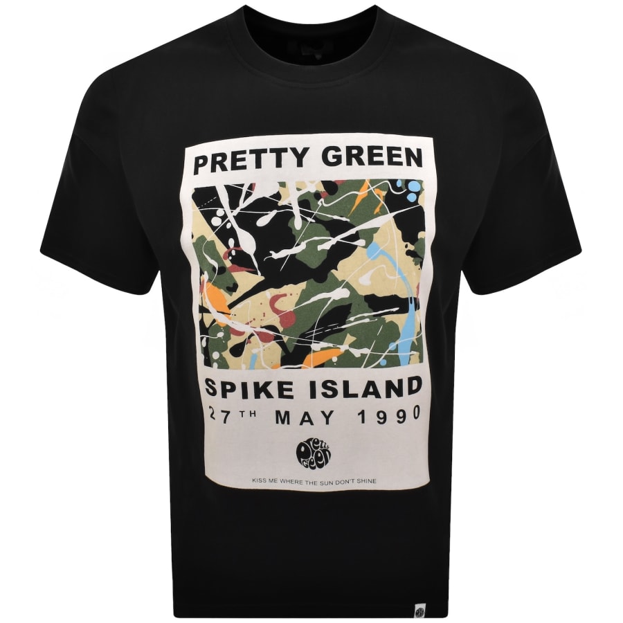 Image number 2 for Pretty Green Spike Island T Shirt Black