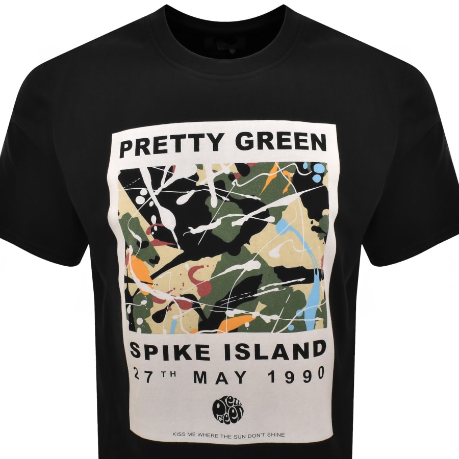 Image number 3 for Pretty Green Spike Island T Shirt Black