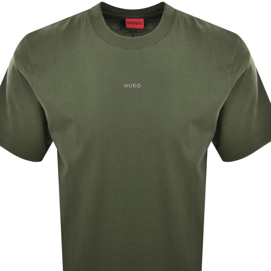 Image number 2 for HUGO Dapolino T Shirt Dark Green