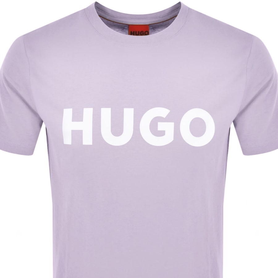 Image number 2 for HUGO Dulivio Crew Neck T Shirt Purple