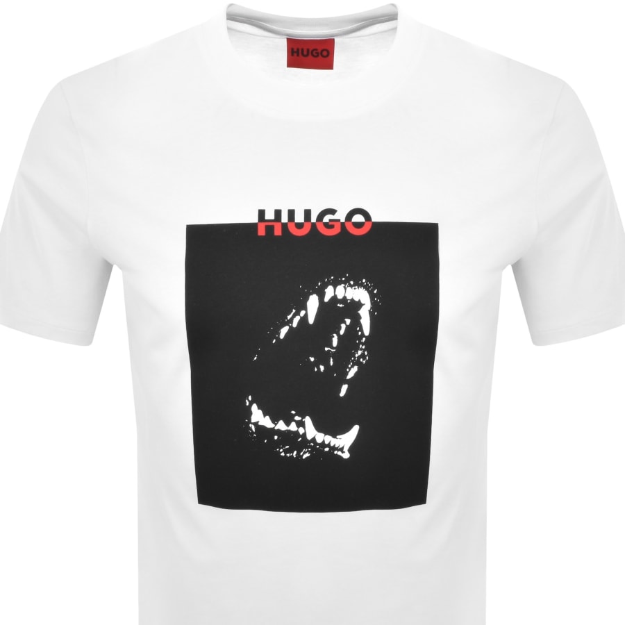 Image number 2 for HUGO Doberman Print T Shirt White