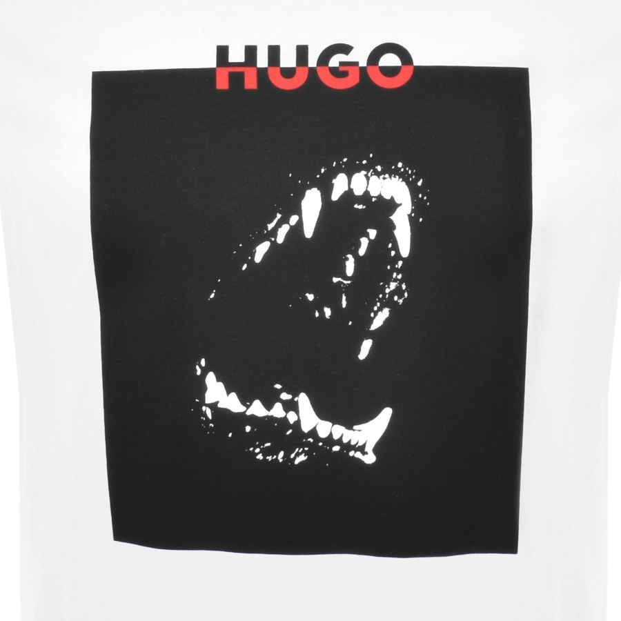 Image number 3 for HUGO Doberman Print T Shirt White