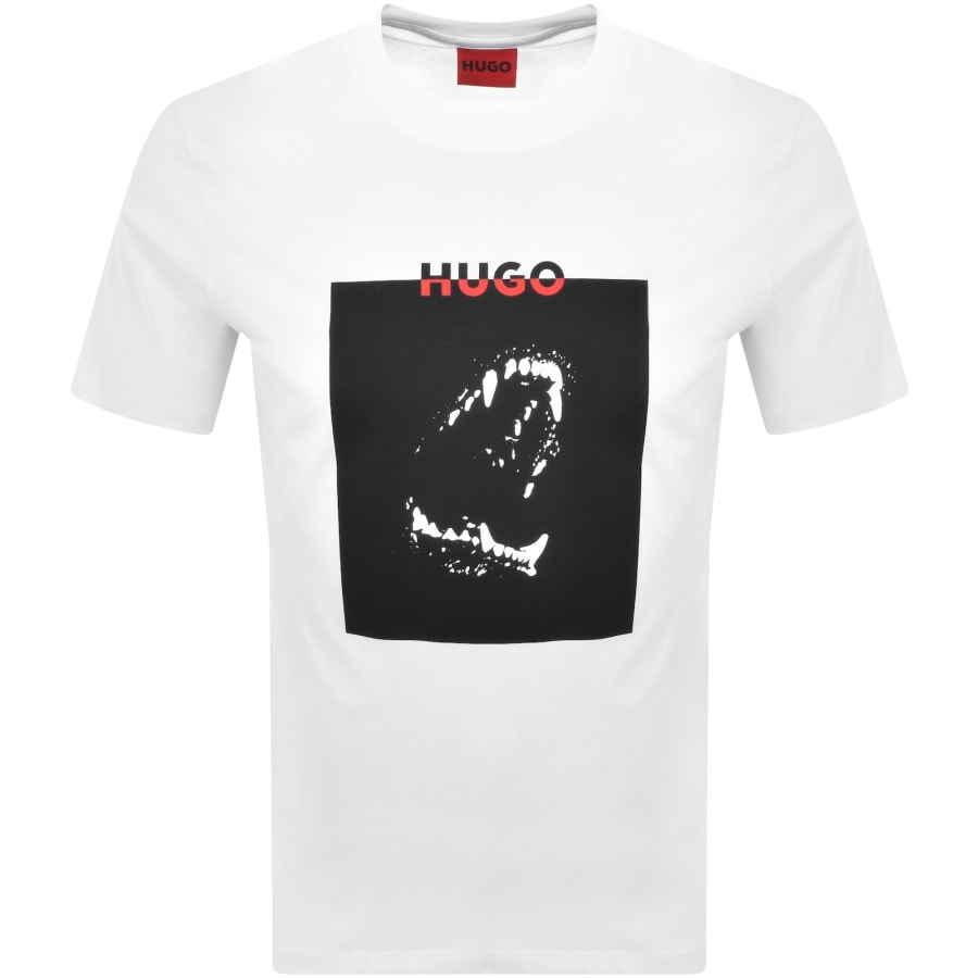 Image number 1 for HUGO Doberman Print T Shirt White