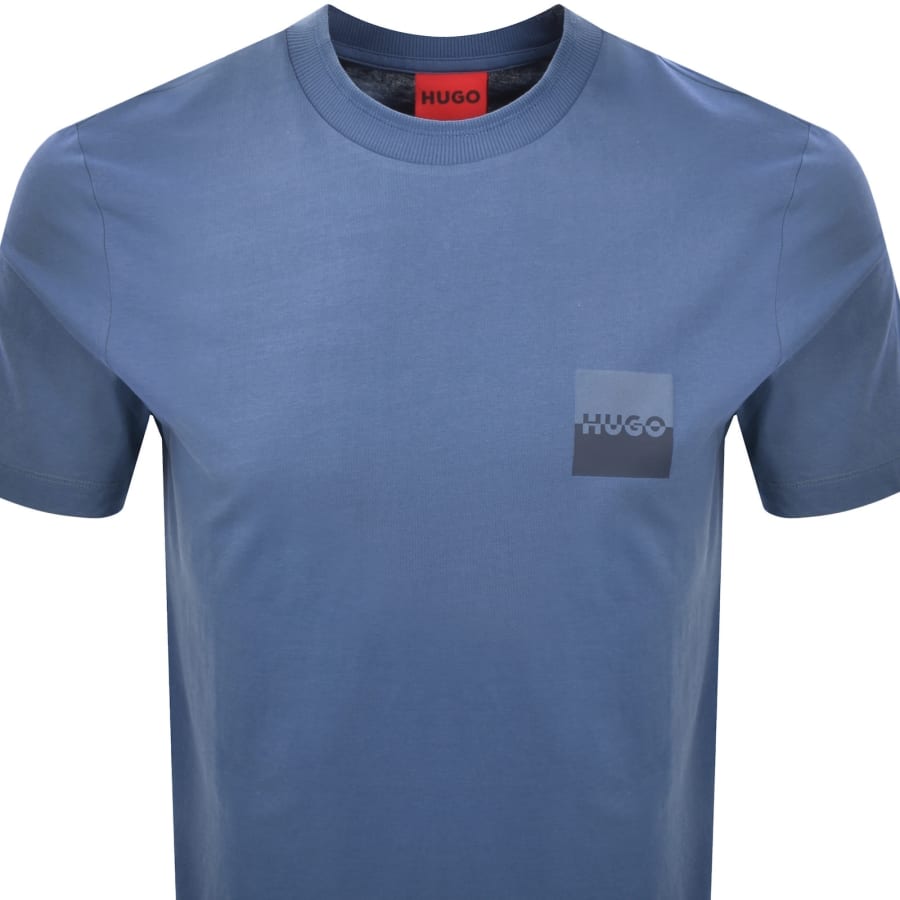 Image number 3 for HUGO Dusplito T Shirt Medium Blue