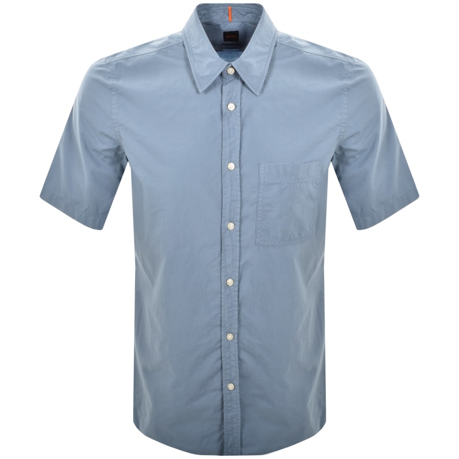 Image number 1 for BOSS Relegant 6 Short Sleeved Shirt Blue