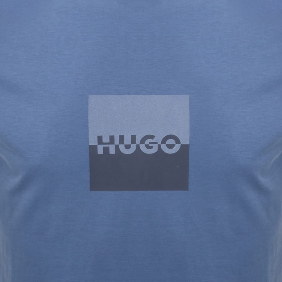 Image number 3 for HUGO Dusplit T Shirt Medium Blue