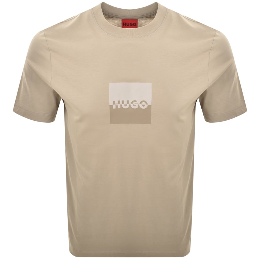 Image number 1 for HUGO Dusplit T Shirt Medium Beige