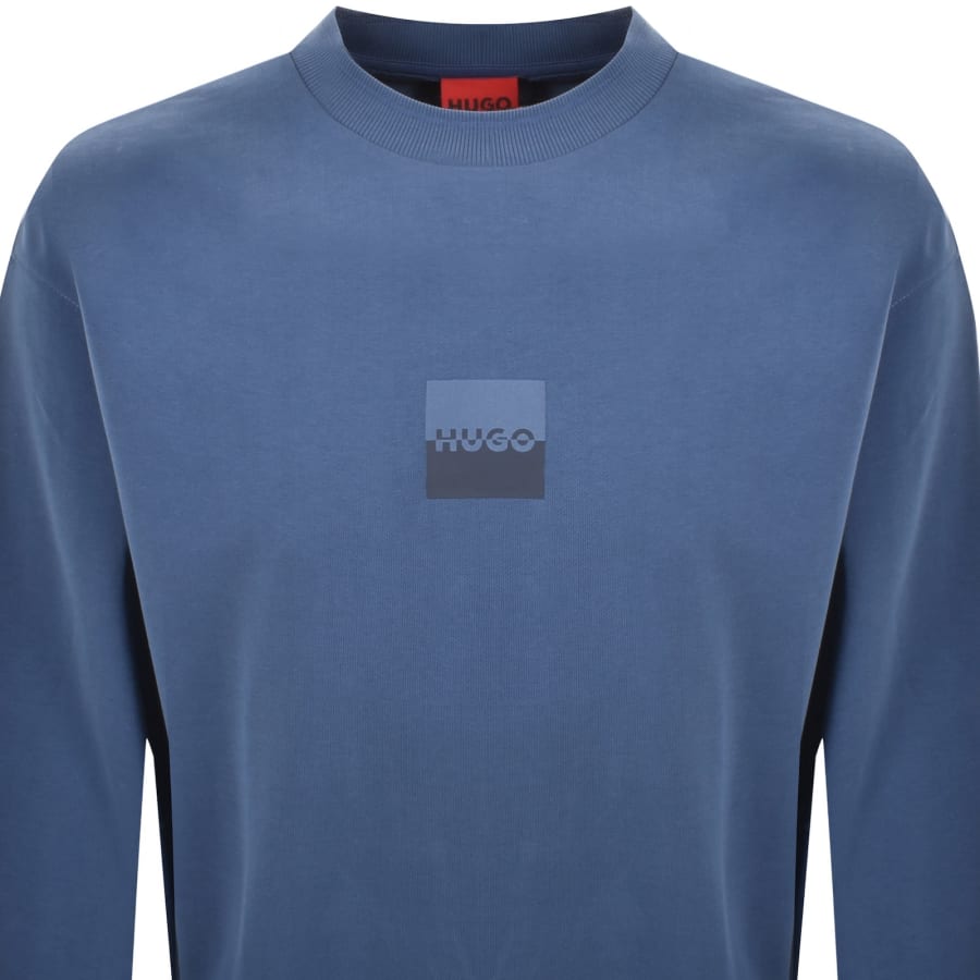 Image number 3 for HUGO Dusplited Sweatshirt Medium Blue