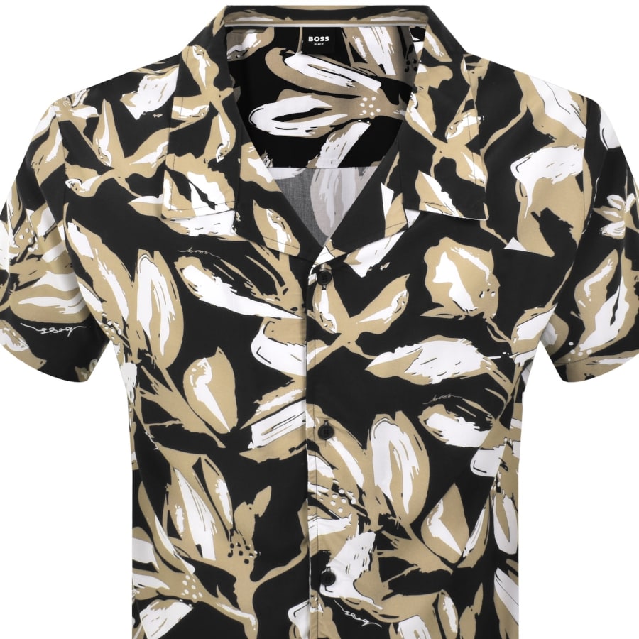 Image number 2 for BOSS Short Sleeve Beach Shirt Black