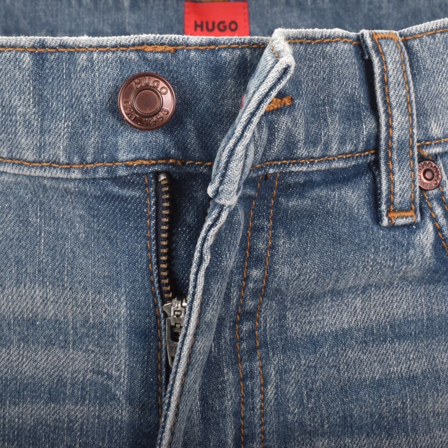 Image number 5 for HUGO 708 Slim Fit Jeans Mid Wash Blue