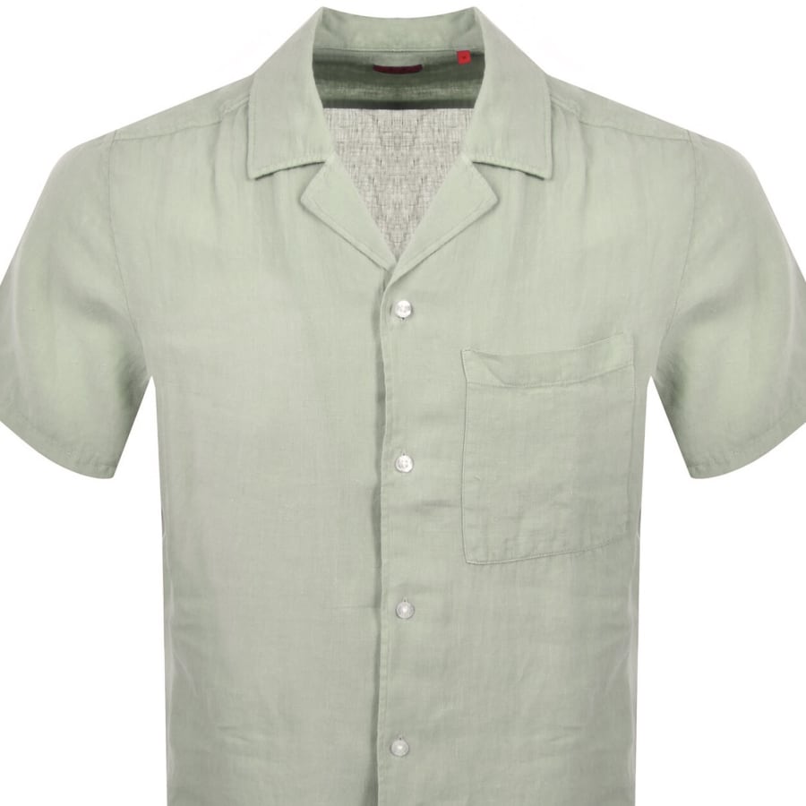 Image number 2 for HUGO Ellino Linen Shirt Green