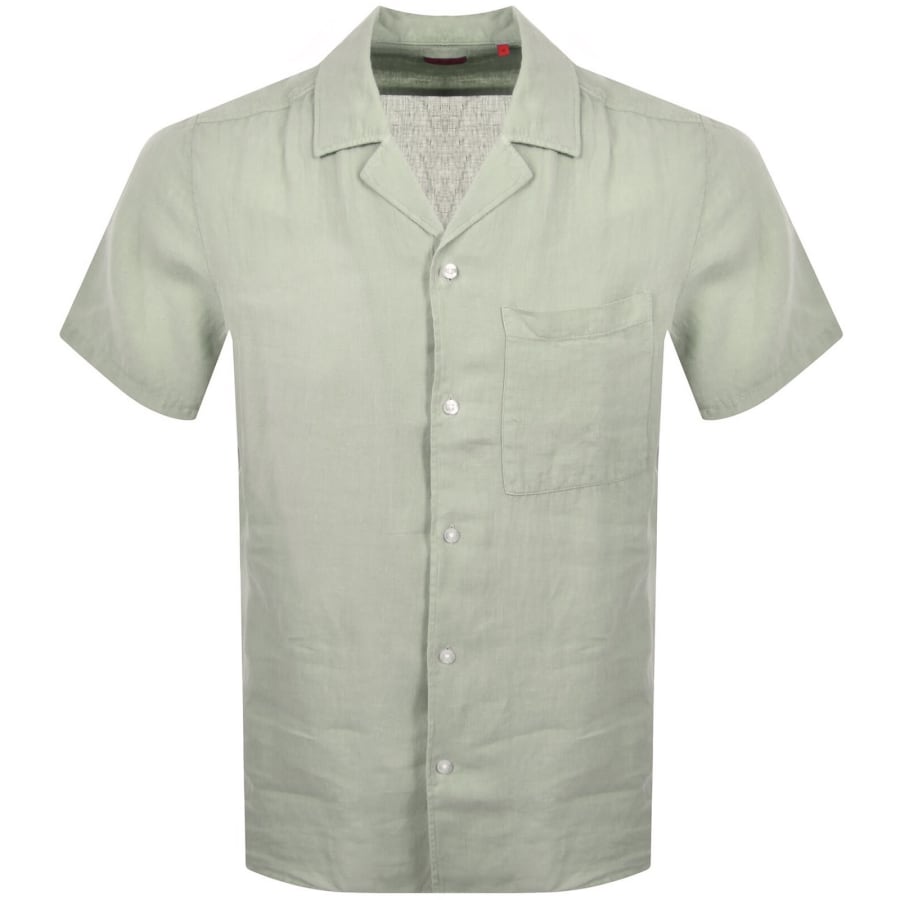 Image number 1 for HUGO Ellino Linen Shirt Green