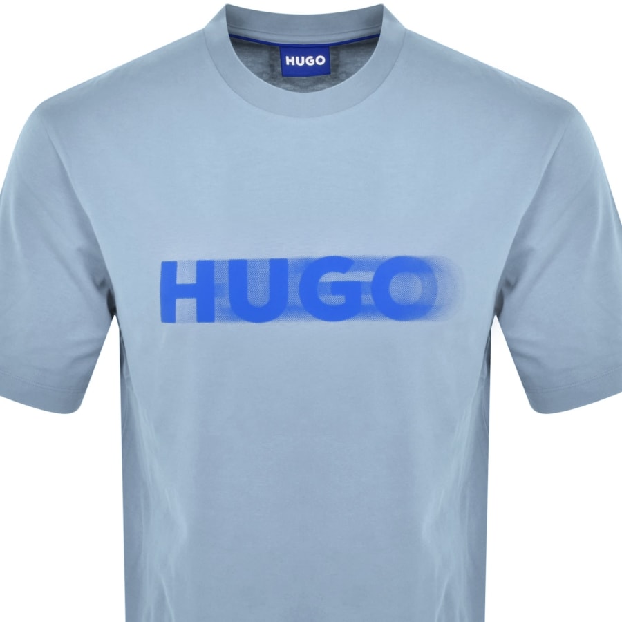 Image number 2 for HUGO Blue Nalax T Shirt Light Blue