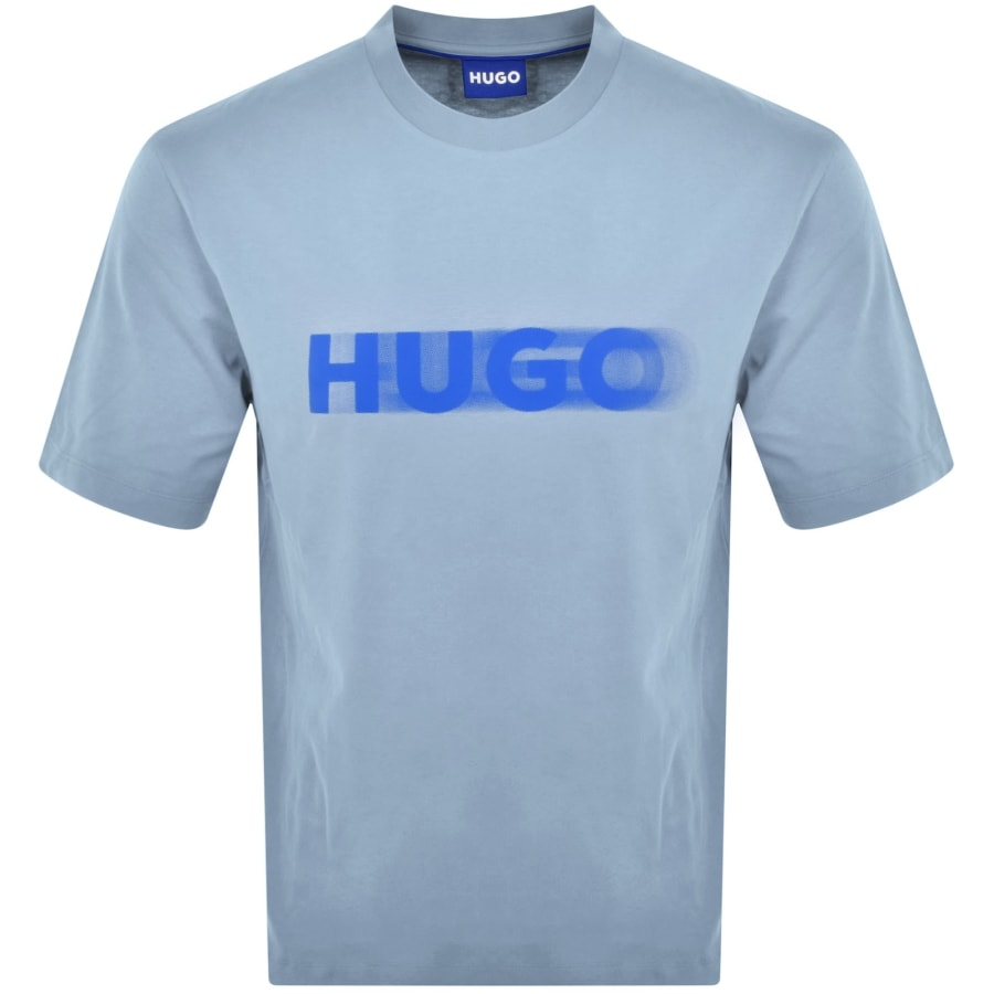 Image number 1 for HUGO Blue Nalax T Shirt Light Blue