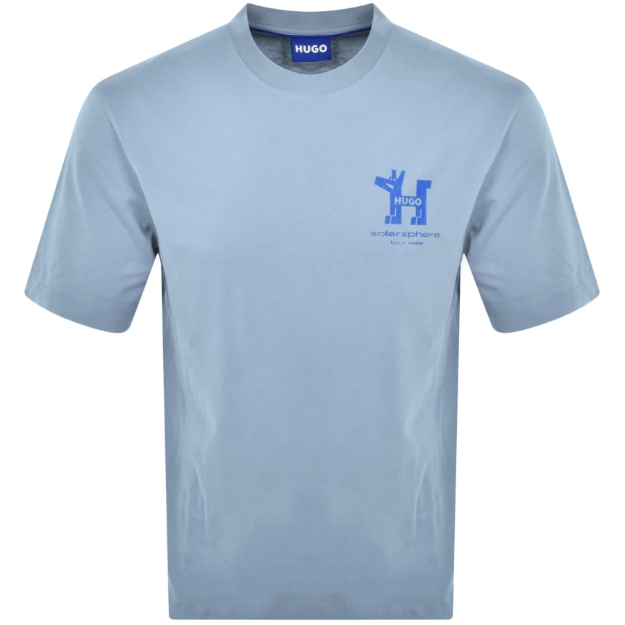 Image number 2 for HUGO Blue Nedix T Shirt Light Blue