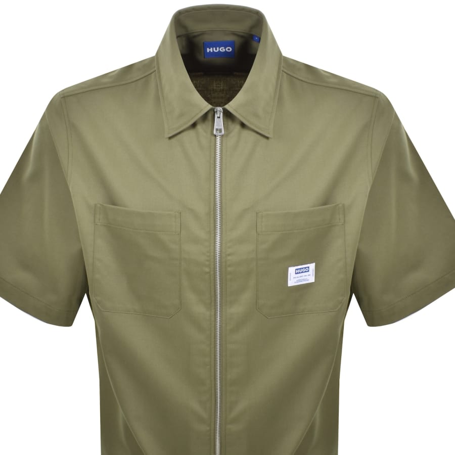 Image number 2 for HUGO Blue Ekyz Oversized Shirt Green