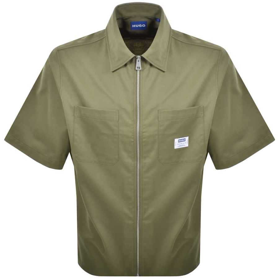 Image number 1 for HUGO Blue Ekyz Oversized Shirt Green
