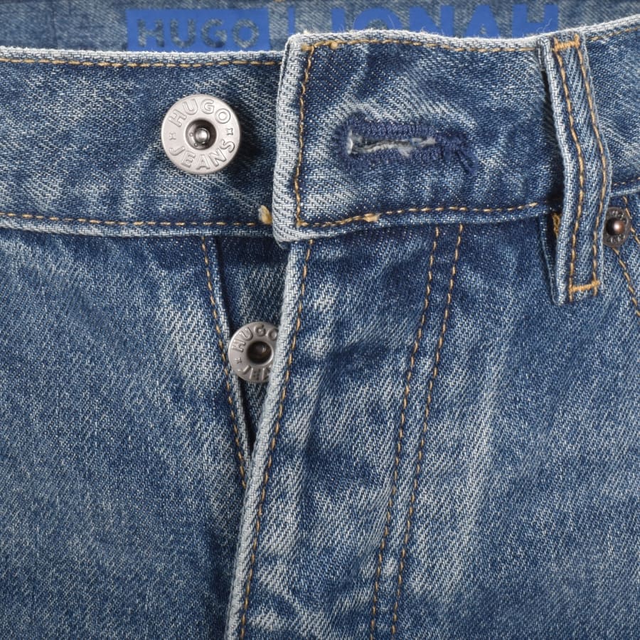 Image number 5 for HUGO Blue Straight Fit Jonah Mid Wash Jeans
