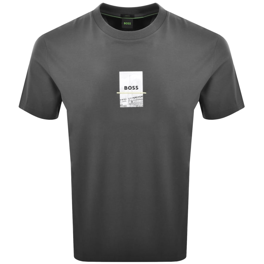 Image number 2 for BOSS Tee Photoprint T Shirt Grey