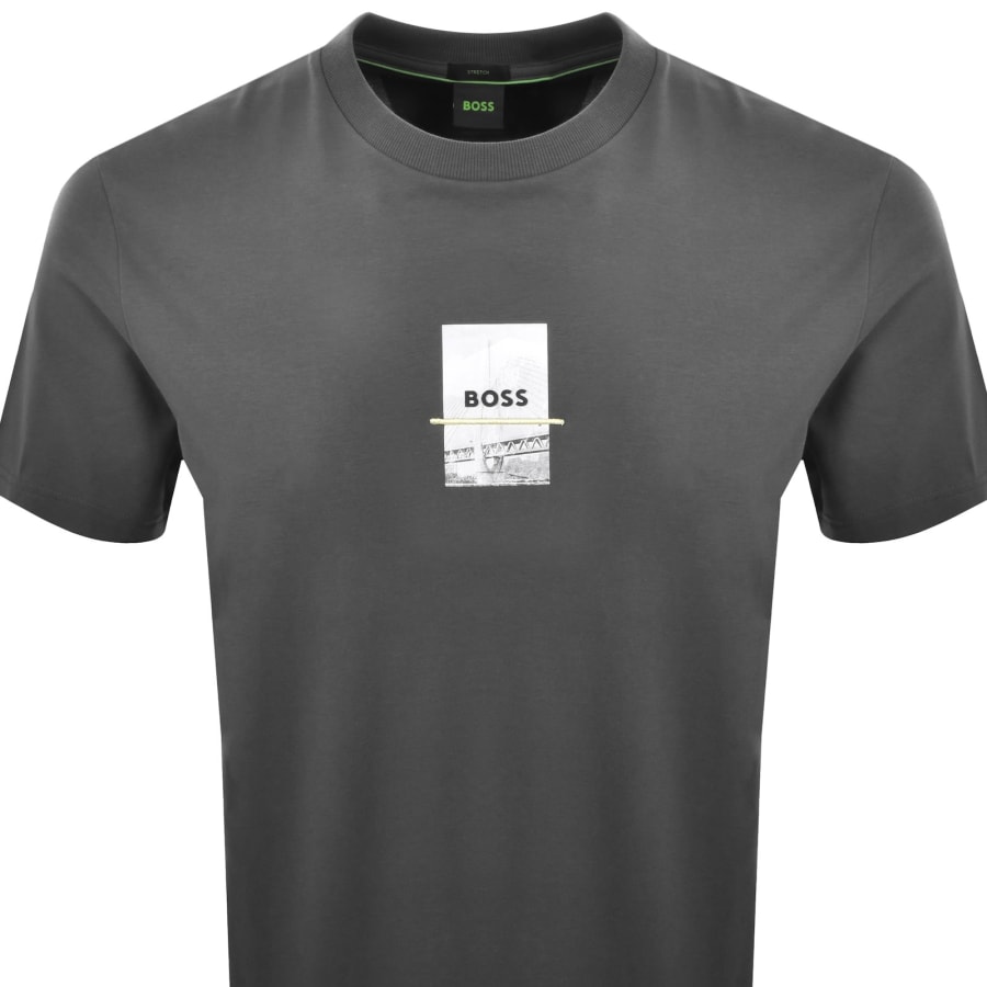Image number 3 for BOSS Tee Photoprint T Shirt Grey